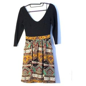 Dress with detailed skirt and pockets